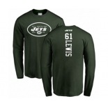 Football New York Jets #61 Alex Lewis Green Backer Long Sleeve T-Shirt