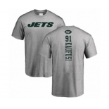 Football New York Jets #91 Bronson Kaufusi Ash Backer T-Shirt