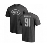 Football New York Jets #91 Bronson Kaufusi Ash One Color T-Shirt