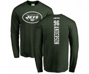 Football New York Jets #96 Henry Anderson Green Backer Long Sleeve T-Shirt