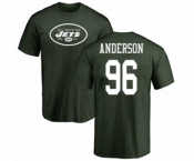 Football New York Jets #96 Henry Anderson Green Name & Number Logo T-Shirt