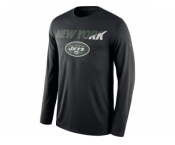 Men's New York Jets Nike Black Legend Staff Practice Long Sleeves Performance T-Shirt