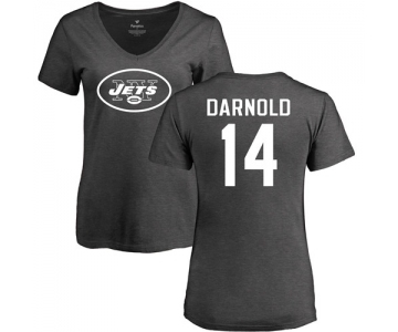 Football Women's New York Jets #14 Sam Darnold Ash One Color T-Shirt