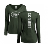 Football Women's New York Jets #14 Sam Darnold Green Backer Long Sleeve T-Shirt