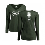 Football Women's New York Jets #26 Le'Veon Bell Green Backer Long Sleeve T-Shirt