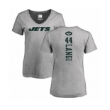 Football Women's New York Jets #44 Harvey Langi Ash Backer T-Shirt