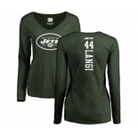 Football Women's New York Jets #44 Harvey Langi Green Backer Long Sleeve T-Shirt