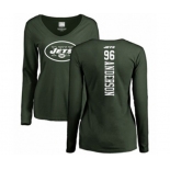 Football Women's New York Jets #96 Henry Anderson Green Backer Long Sleeve T-Shirt