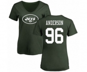 Football Women's New York Jets #96 Henry Anderson Green Name & Number Logo T-Shirt