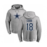 Football Dallas Cowboys #18 Randall Cobb Ash Name & Number Logo Pullover Hoodie