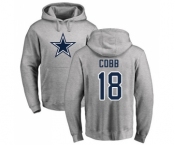 Football Dallas Cowboys #18 Randall Cobb Ash Name & Number Logo Pullover Hoodie