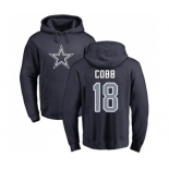 Football Dallas Cowboys #18 Randall Cobb Navy Blue Name & Number Logo Pullover Hoodie