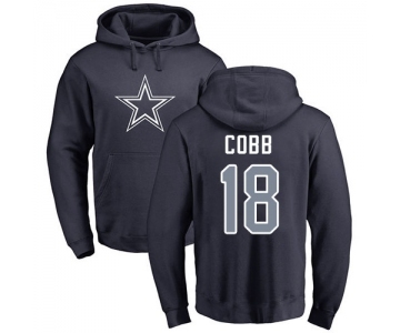 Football Dallas Cowboys #18 Randall Cobb Navy Blue Name & Number Logo Pullover Hoodie