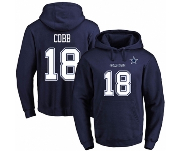 Football Men's Dallas Cowboys #18 Randall Cobb Navy Blue Name & Number Pullover Hoodie