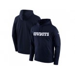 Men Dallas Cowboys Nike Navy Performance Circuit Wordmark Essential Pullover Hoodie