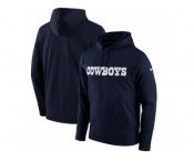 Men Dallas Cowboys Nike Navy Performance Circuit Wordmark Essential Pullover Hoodie