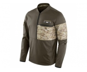 Men Dallas Cowboys Nike Olive Salute to Service Sideline Hybrid Half-Zip Pullover Jacket