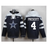 Men Nike Dallas Cowboys #4 Dak Prescott Navy Blue Player Pullover NFL Hoodie