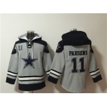 Men's Dallas Cowboys #11 Micah Parsons Gray Ageless Must-Have Lace-Up Pullover Hoodie