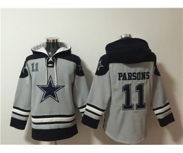 Men's Dallas Cowboys #11 Micah Parsons Gray Ageless Must-Have Lace-Up Pullover Hoodie