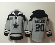 Men's Dallas Cowboys #20 Tony Pollard Gray Ageless Must-Have Lace-Up Pullover Hoodie