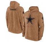 Men's Dallas Cowboys 2023 Brown Salute to Service Pullover Hoodie