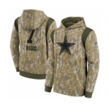 Men's Dallas Cowboys #7 Trevon Diggs Camo 2021 Salute To Service Therma Performance Pullover Hoodie