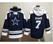 Men's Dallas Cowboys #7 Trevon Diggs Navy Blue Ageless Must Have Lace Up Pullover Hoodie