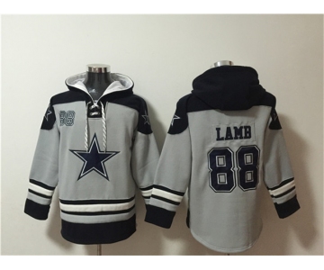 Men's Dallas Cowboys #88 CeeDee Lamb Gray Ageless Must-Have Lace-Up Pullover Hoodie