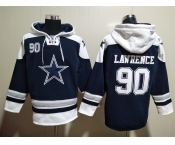 Men's Dallas Cowboys #90 Demarcus Lawrence Navy Blue Ageless Must Have Lace Up Pullover Hoodie