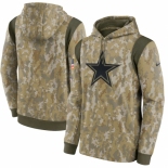 Men's Dallas Cowboys Nike Camo 2021 Salute To Service Therma Performance Pullover Hoodie