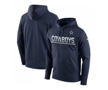 Men's Dallas Cowboys Nike Navy Sideline Circuit Pullover Performance Hoodie