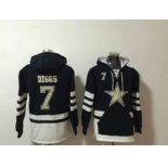 Mens Nfl Dallas Cowboys #7 Trevon Diggs Dark Blue One Front Pocket Pullover Hoodie Jersey