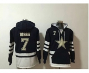 Mens Nfl Dallas Cowboys #7 Trevon Diggs Dark Blue One Front Pocket Pullover Hoodie Jersey