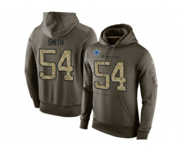 NFL Men's Nike Dallas Cowboys #54 Jaylon Smith Stitched Green Olive Salute To Service KO Performance Hoodie