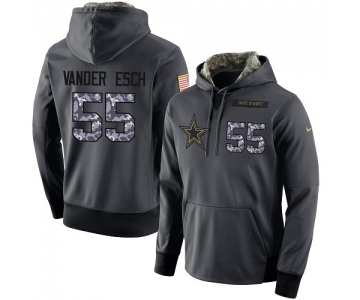 NFL Men's Nike Dallas Cowboys #55 Leighton Vander Esch Stitched Black Anthracite Salute to Service Player Performance Hoodie