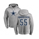 NFL Nike Dallas Cowboys #55 Leighton Vander Esch Ash Name & Number Logo Pullover Hoodie