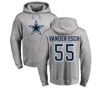 NFL Nike Dallas Cowboys #55 Leighton Vander Esch Ash Name & Number Logo Pullover Hoodie