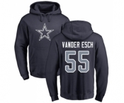 NFL Nike Dallas Cowboys #55 Leighton Vander Esch Navy Blue Name & Number Logo Pullover Hoodie