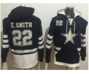 Nike Dallas Cowboys #22 Emmitt Smith Navy Blue White Name & Number Pullover NFL Hoodie