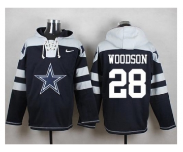 Nike Dallas Cowboys #28 Darren Woodson Navy Blue Player Pullover NFL Hoodie