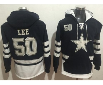 Nike Dallas Cowboys #50 Sean Lee Navy Blue White Name & Number Pullover NFL Hoodie