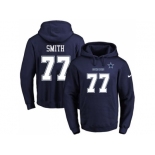 Nike Dallas Cowboys #77 Tyron Smith Navy Blue Name & Number Pullover NFL Hoodie