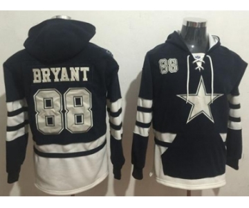 Nike Dallas Cowboys #88 Dez Bryant Navy Blue White Name & Number Pullover NFL Hoodie