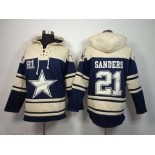 nike nfl jerseys dallas cowboys #21 sanders cream-blue[pullover hooded sweatshirt]