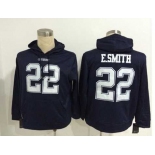 nike nfl jerseys dallas cowboys #22 e.smith blue[pullover hooded sweatshirt][e.smith]