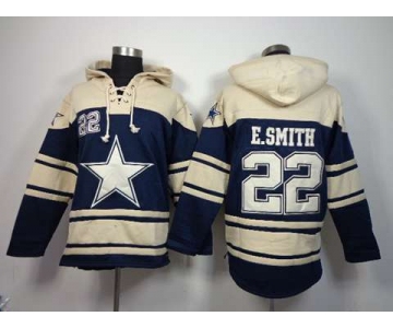 nike nfl jerseys dallas cowboys #22 e.smith cream-blue[pullover hooded sweatshirt]