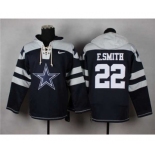 nike nfl jerseys dallas cowboys #22 e.smith white-blue[pullover hooded sweatshirt]