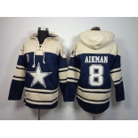 nike nfl jerseys dallas cowboys #8 aikman cream-blue[pullover hooded sweatshirt]