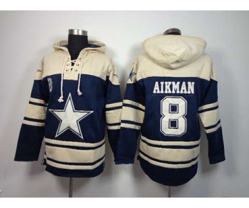 nike nfl jerseys dallas cowboys #8 aikman cream-blue[pullover hooded sweatshirt]